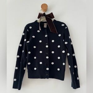 Primary polkadot cardigan, black with white dots.  Sz 6-7